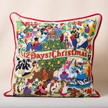 Load image into Gallery viewer, 12 Days of Christmas Hand-Embroidered Pillow Pillow catstudio