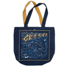Load image into Gallery viewer, Greece Denim Tote Bag