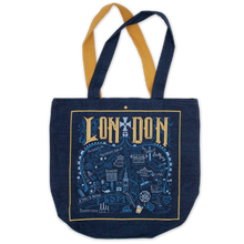 Load image into Gallery viewer, London Denim Tote Bag