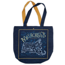 Load image into Gallery viewer, Massachusetts Denim Tote Bag