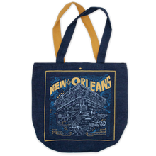 Load image into Gallery viewer, New Orleans Denim Tote Bag