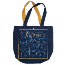 Load image into Gallery viewer, Ski Aspen Denim Tote Bag
