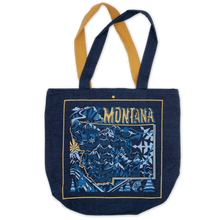 Load image into Gallery viewer, Ski Montana Denim Tote Bag