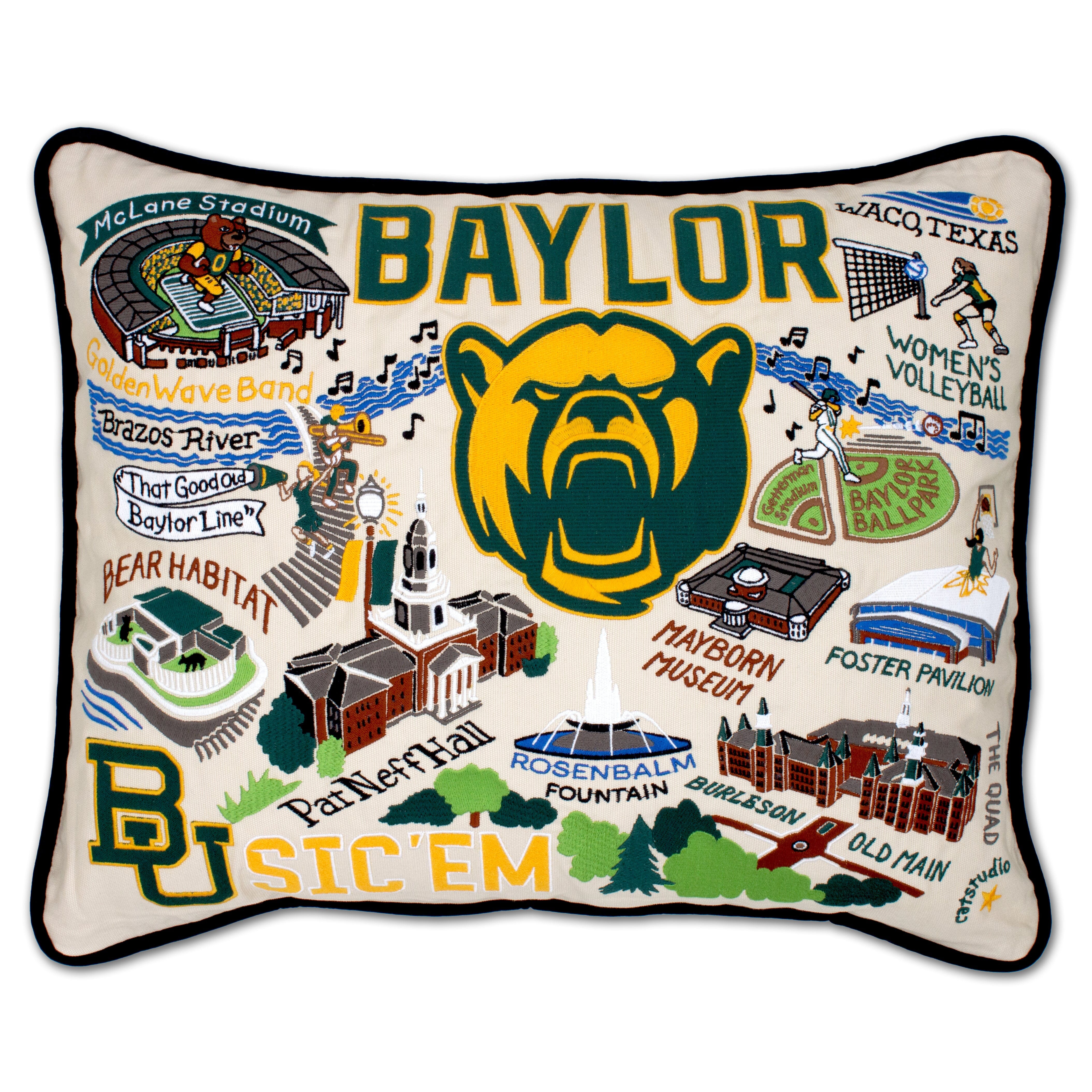 Creative Converting Baylor University Servietten - 20 Stück, 16,5 X 16,5 Cm, Grün/Gold, NCAA Team Logo
