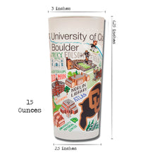 Load image into Gallery viewer, Boulder, University of Colorado Collegiate Drinking Glass Glass catstudio