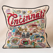 Load image into Gallery viewer, Cincinnati Hand-Embroidered Pillow Pillow catstudio
