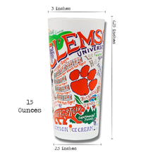 Load image into Gallery viewer, Clemson University Collegiate Drinking Glass Glass catstudio