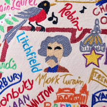 Load image into Gallery viewer, Connecticut Hand-Embroidered Pillow Pillow catstudio