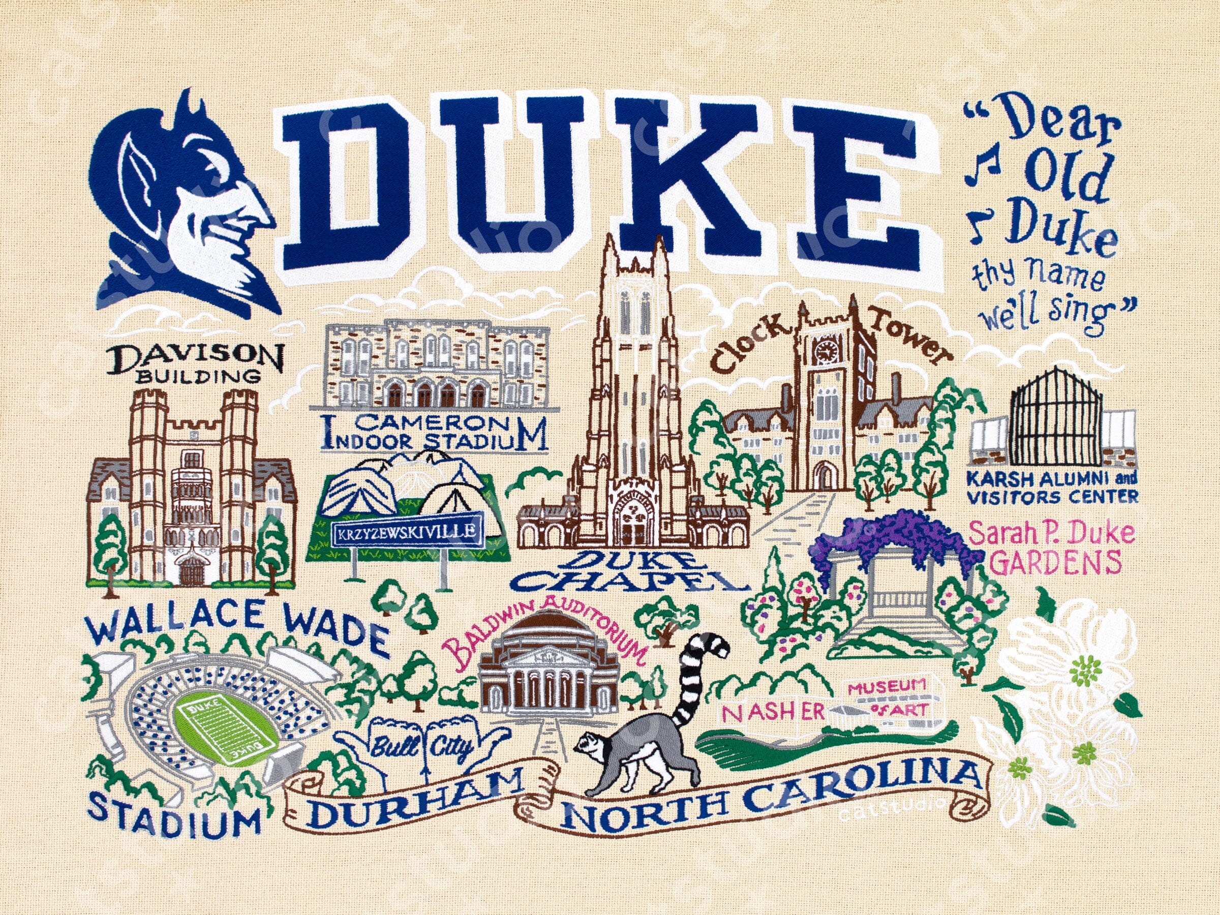 Duke University Fine Art Print Collegiate Collection by catstudio