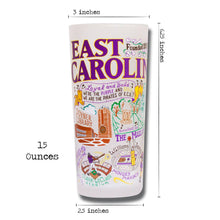 Load image into Gallery viewer, East Carolina University Collegiate Drinking Glass Glass catstudio