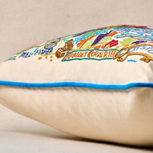 Load image into Gallery viewer, Florida Keys Hand-Embroidered Pillow Pillow catstudio