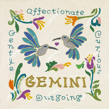 Load image into Gallery viewer, Gemini Astrology Fine Art Print - 8x8 Art Print catstudio