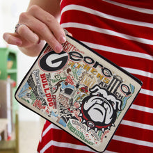 Load image into Gallery viewer, Georgia, University of Collegiate Zip Pouch Pouch catstudio