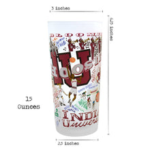 Load image into Gallery viewer, Indiana University Collegiate Drinking Glass Glass catstudio