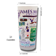 Load image into Gallery viewer, James Madison University Collegiate Drinking Glass Glass catstudio