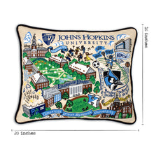 Load image into Gallery viewer, Johns Hopkins University Collegiate Embroidered Pillow Pillow catstudio