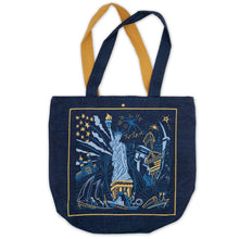 Load image into Gallery viewer, Lady Liberty Denim Tote Bag Denim Tote Bag catstudio