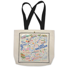 Load image into Gallery viewer, Lake Michigan Tote Bag Canvas Tote Bag catstudio