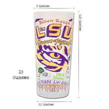Load image into Gallery viewer, Louisiana State University (LSU) Collegiate Drinking Glass Glass catstudio