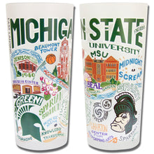 Load image into Gallery viewer, Michigan State University Collegiate Drinking Glass Glass catstudio
