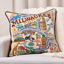 Load image into Gallery viewer, Milwaukee Hand-Embroidered Pillow Pillow catstudio