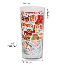Load image into Gallery viewer, Minnesota, University of Collegiate Drinking Glass Glass catstudio