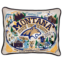 Load image into Gallery viewer, Montana State University Collegiate Embroidered Pillow Pillow catstudio
