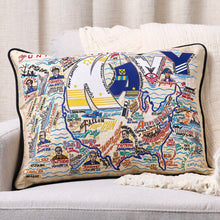 Load image into Gallery viewer, Navy Embroidered Pillow Pillow catstudio