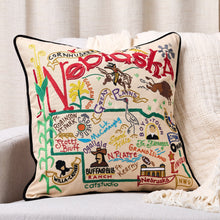 Load image into Gallery viewer, Nebraska Hand-Embroidered Pillow Pillow catstudio