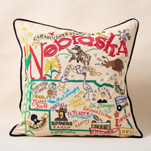 Load image into Gallery viewer, Nebraska Hand-Embroidered Pillow Pillow catstudio