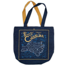 Load image into Gallery viewer, North Carolina Denim Tote Bag Denim Tote Bag catstudio