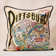 Load image into Gallery viewer, Pittsburgh Hand-Embroidered Pillow Pillow catstudio