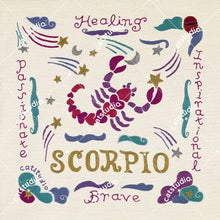 Load image into Gallery viewer, Scorpio Astrology Fine Art Print - 8x8 Art Print catstudio