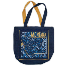 Load image into Gallery viewer, Ski Montana Denim Tote Bag Denim Tote Bag catstudio