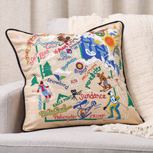 Load image into Gallery viewer, Ski Utah Hand-Embroidered Pillow Pillow catstudio