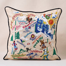 Load image into Gallery viewer, Ski Utah Hand-Embroidered Pillow Pillow catstudio