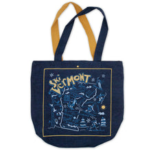 Load image into Gallery viewer, Ski Vermont Denim Tote Bag Denim Tote Bag catstudio