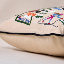 Load image into Gallery viewer, Ski Vermont Hand-Embroidered Pillow Pillow catstudio
