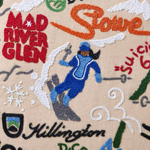 Load image into Gallery viewer, Ski Vermont Hand-Embroidered Pillow Pillow catstudio