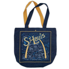 Load image into Gallery viewer, St Louis Denim Tote Bag Denim Tote Bag catstudio