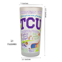 Load image into Gallery viewer, Texas Christian University (TCU) Collegiate Drinking Glass Glass catstudio