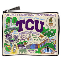 Load image into Gallery viewer, Texas Christian University (TCU) Collegiate Zip Pouch Pouch catstudio