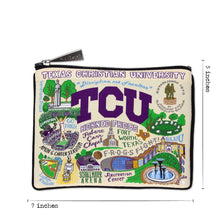 Load image into Gallery viewer, Texas Christian University (TCU) Collegiate Zip Pouch Pouch catstudio