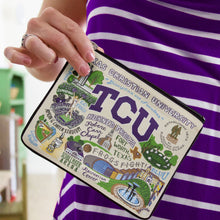 Load image into Gallery viewer, Texas Christian University (TCU) Collegiate Zip Pouch Pouch catstudio