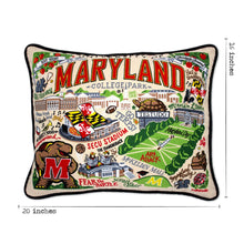 Load image into Gallery viewer, University of Maryland Collegiate Embroidered Pillow Pillow catstudio