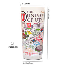 Load image into Gallery viewer, Utah, University of Collegiate Drinking Glass Glass catstudio
