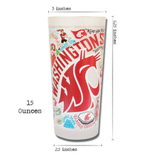 Load image into Gallery viewer, Washington State University Collegiate Drinking Glass Glass catstudio