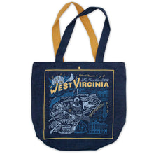 Load image into Gallery viewer, West Virginia Denim Tote Bag Denim Tote Bag catstudio