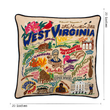 Load image into Gallery viewer, West Virginia Hand-Embroidered Pillow Pillow catstudio