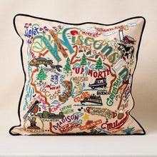 Load image into Gallery viewer, Wisconsin Hand-Embroidered Pillow Pillow catstudio